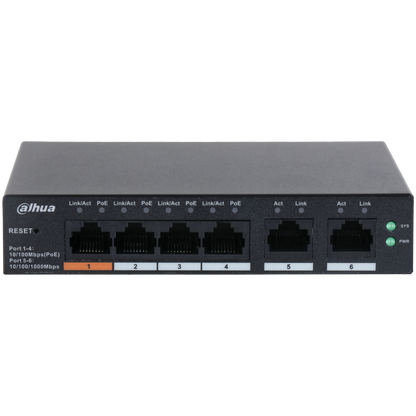 Switch PoE 4-Puertos DAHUA DH-CS4006-4ET-60